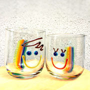 虹色 Boy＆Girl Smile Glass ペアセット